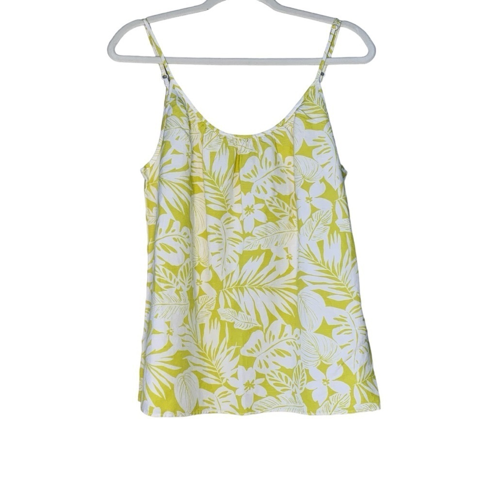 Loft NWOT lime green and white Hawaiian print tank. Size S